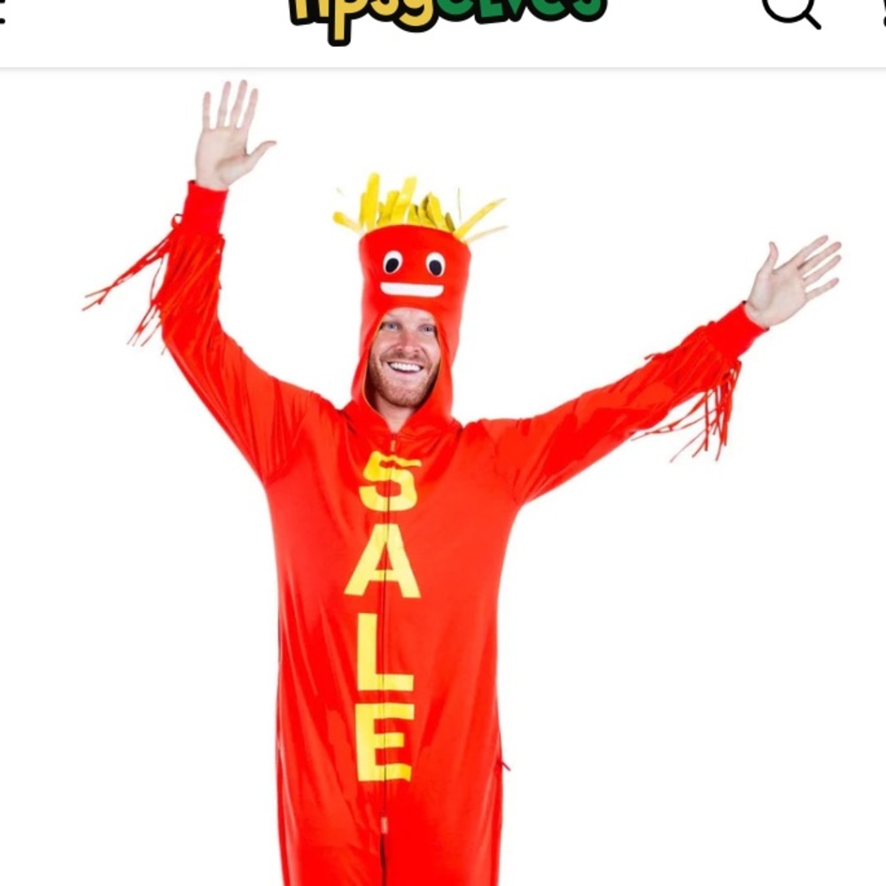 Mens XXL inflatable tube guy costume from tipsy elves